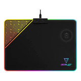 Mousepad Rgb Rígido Carga Inalámbrica Color Negro