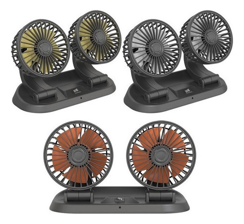 Ventilador Doble Autos Camionetas Tráiler Abanico Con Usb