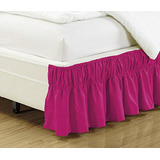 Faldón De Cama Elástico Mk Collection Rosa Intenso Para Cama