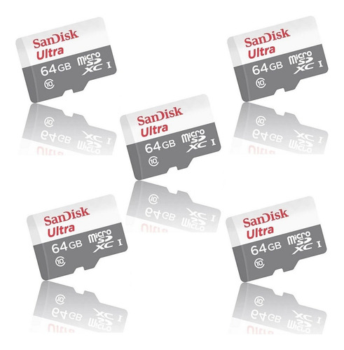 Kit 5 Sandisk Ultra Microsd 64gb Class10 Memory Card 100mb/s