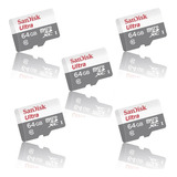 Kit 5 Sandisk Ultra Microsd 64gb Class10 Memory Card 100mb/s