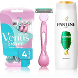 Kit Venus Suave Sensitive Con 4rastrillos + Shampoo