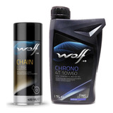 Aceite Moto 4t 10w60 Chrono 1l + Lubricante De Cadena Wolf