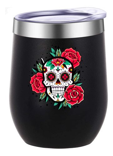 Kaira Sugar Skulls Gifts - Vaso De Vino De Doble Pared Aisl.