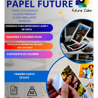 Papel Fotografico Adhesivo Carta 135g Glossy Foto 20 Paq Color Blanco | Meses sin interés