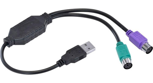 Cabo Adaptador Usb 2 Portas Ps2 P/ Teclado E Mouse Envio 24h