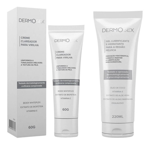 Kit Clareador Intimo E Corporal E Gel Lubrificante Dermosex