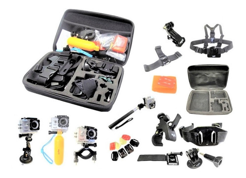 Kit De 24 Piezas Accesorios Para Gopro Estuche Impermeable.