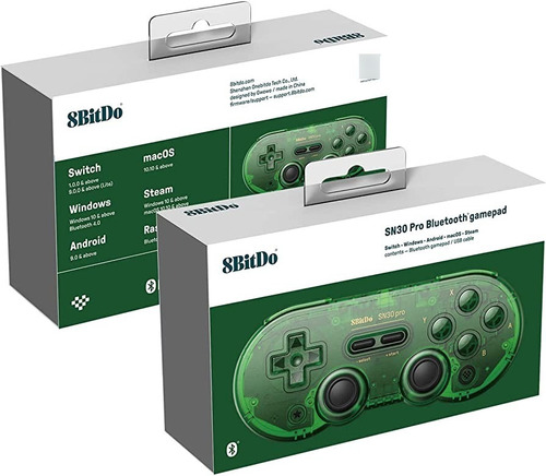 Controle Joystick 8bitdo Sn30 Pro Jade Transparente C62vt