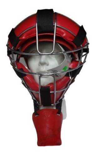 Casco Con Careta Catcher Beisbol Rojo Palomares Genuino Fpx 