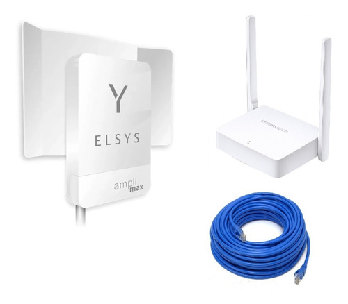 Kit Internet Móvel Rural Elsys Amplimax + Roteador+ Cabo 20m