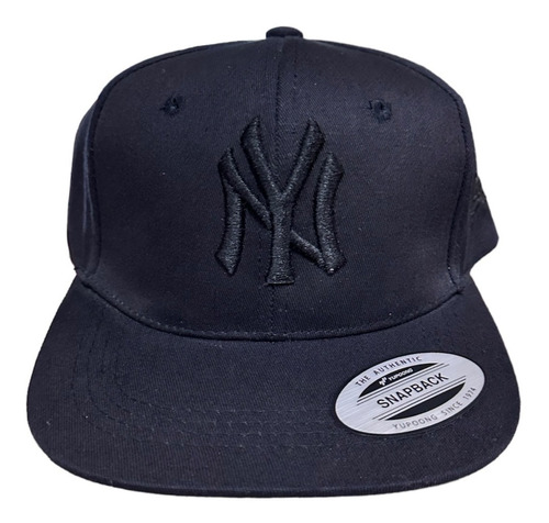 Gorra Plana Ny Yankees All Black Yupoong Original