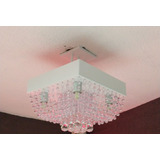 Lustre Pendente Luz Indireta E Direta  30x30 Cod.526 Cristal