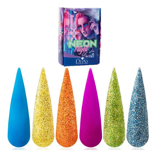 Divas De Wapizima Coleccion De 6 Acrilicos Variante Color Neon Night