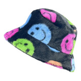 Gorro Pescador Bucket Ajustable Esponjoso De Cara Sonriente