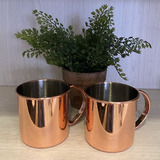 Set 2 Piezas Moscow Mule Mug Cobre Plata Dechef