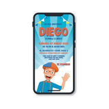 Invitación Digital Cumpleaños Bautizo / Mod Blippi