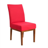 Kit 6 Capas Cadeira Jantar Elastex Luxo Decoração Elegante Cor Vermelho Desenho Do Tecido Liso