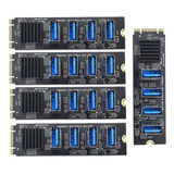 Tarjeta Elevadora Pcie M.2 Nvme, 5 Unidades, 4 Puertos Usb 3