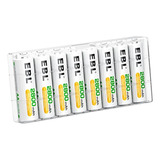 Pilas Recargables Ebl Pack De 8 Pilas Aa 2800 Mah De Alta Ca