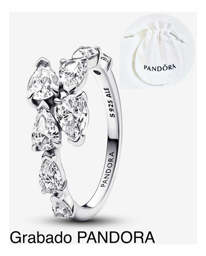 Anillo Banda Brill Compatible Marca Pandora,plata+bolsa