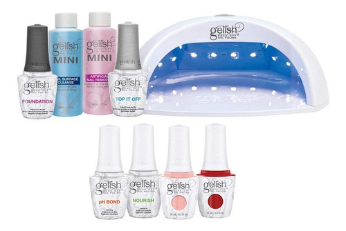 Gelish Pro Set Con Luz Led Gel, 9 Unid