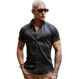 Camisa Masculina Cetim C Elastano Slim Gustavo Lima - Oferta