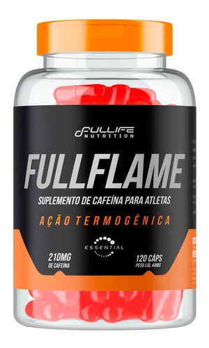 Cafeina Fullflame Fulllife Nutrition 120 Capsulas Sabor Without Flavor