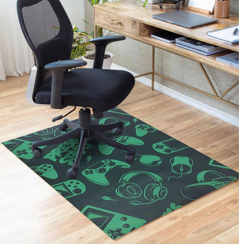 Protector Gamer Alfombra Vinilica 90x120cm Verde Kreatex