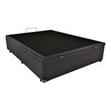 Cama Box Baú Casal Sintético Preto, Branco, Marrom, Bege