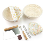 Cesta Para Hornear Pan Banneton Con Estampado Floral, Juego