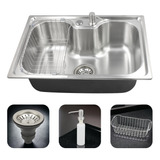 Cuba Cozinha Aço Inox 304 Gourmet Com Acessórios 60x42cm