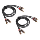 Cable Amplificador De Potencia De 2 A 2 Av Y 4 Cabezales Par