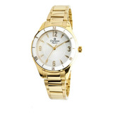 Relógio Dourado Champion Elegance Cn24306h Cor Do Fundo Branco