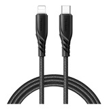 Cable Tipo C Para iPhone Carga Rápida 20w De Uso Rudo 1.2m Color Negro