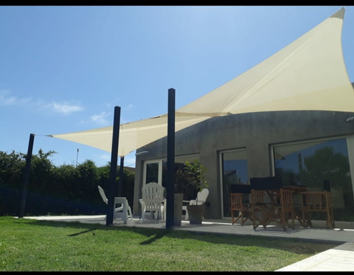 Ganchos+ Toldo Vela Tensada Triangular De 3x5 Mtrs Mic Perf