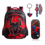 Spiderman Mochila Niños Estudiante Mochila Escolar Conjunto De Bolsa De Lápiz Mochilas Escolares Mochila Negra Roja Mochila Impermeable