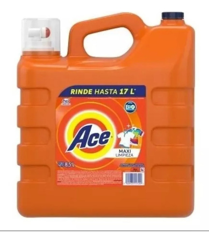 Detergente Líquido Ace Maxi Limpieza 8.5 L Rinde Hasta 17 L