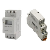 Timer Digital Thc15a 220v 16on + Contator Modular 25a 2no 