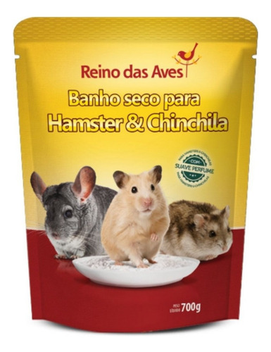 Banho Seco Para Hamster E Chinchila 700g Reino Das Aves