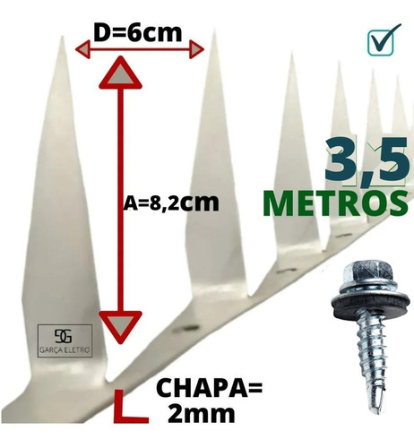 3.5m Protetores Perimetral Lança Simples E Parafusos  