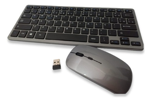 Kit Teclado Mouse Bluetooth Recarregável Wireless Tv Smart 