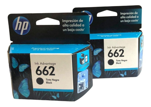 Pack Duo Cartucho Hp 662 Bk Cz103al 