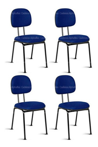 Kit 04 Cadeiras De Escritório Secretária Fixa Pé Palito Rcp