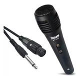 Microfone Com Fio Dinâmico Metal Karaokê P10 2.5m