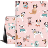 Funda Soporte Rosa Perros Tapa Para iPad 7/8/9