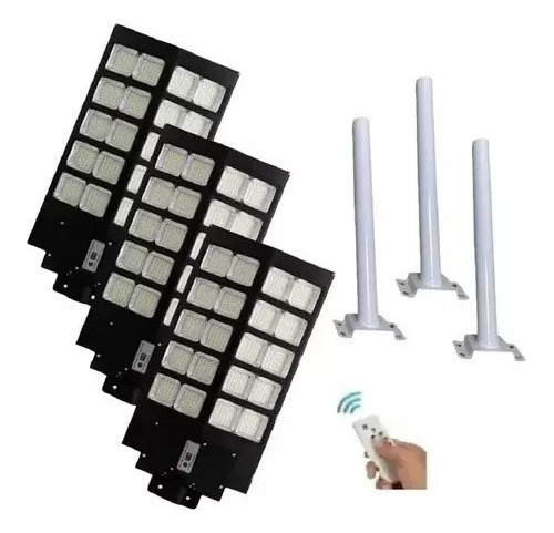 3 Focos Solares 1000w Foco Poste Solar Con Sensor