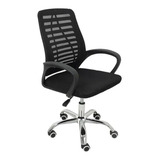 Cadeira De Escritório Dubai Dub8210-1 Ergonômica  Negro Com Estofado De Mesh