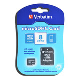 Memoria Micro Sd 8 Gb Verbatim Con Adaptador Clase 4 96807