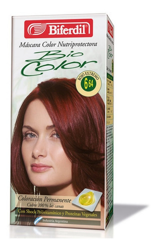  Biferdil Bio Color Máscara Nutriprotectora Kit Completo Tono 6.64 Rojo Extremo